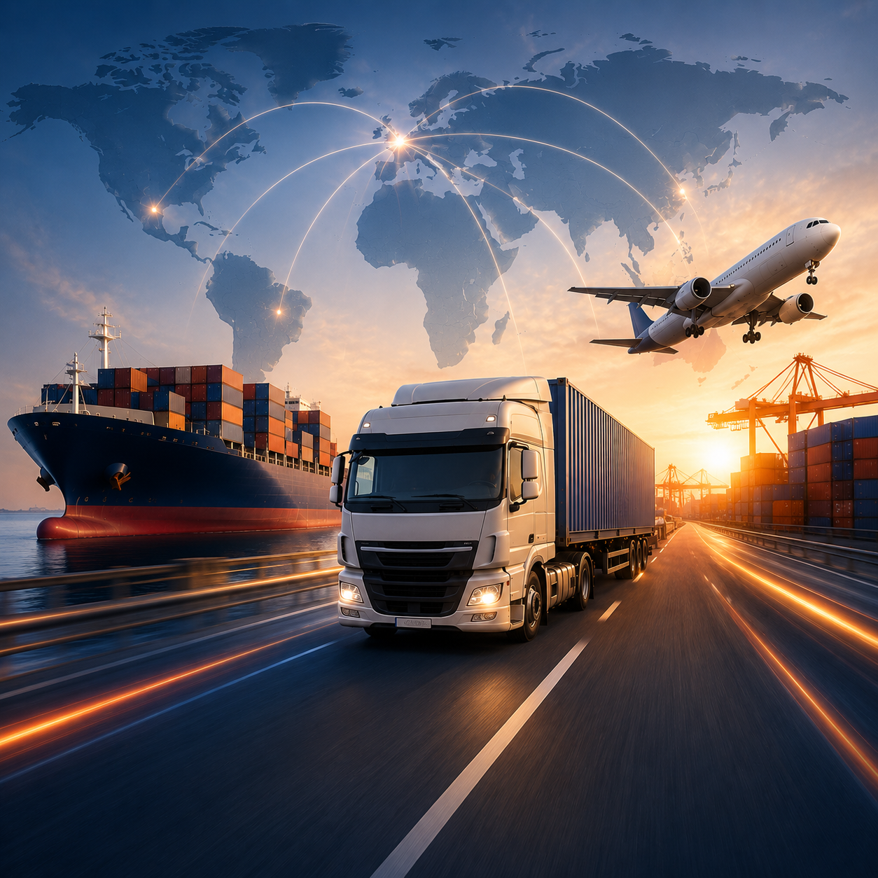 Transport routier, maritime et aérien organisé par RMA Transports